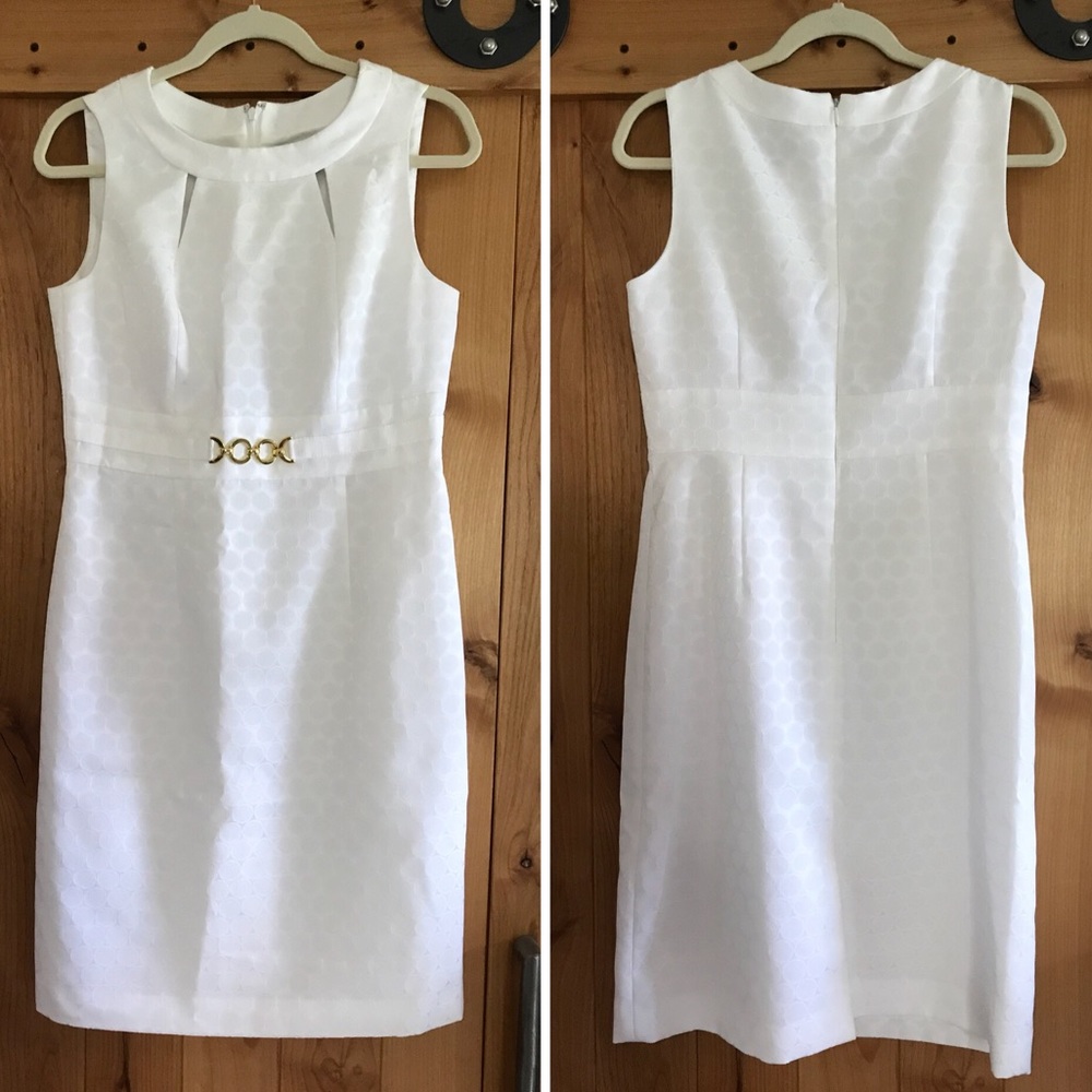 Tahari ASL White Sheath Dress - 8